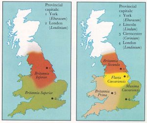Mapa de la provincia romana de Britania