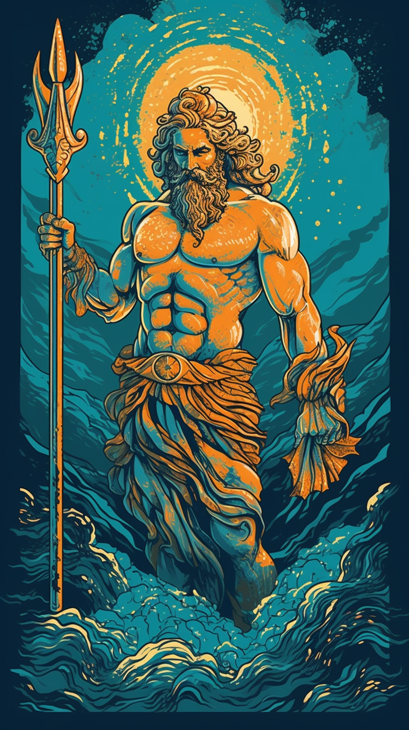Recreación de una Ilustración de Poseidón