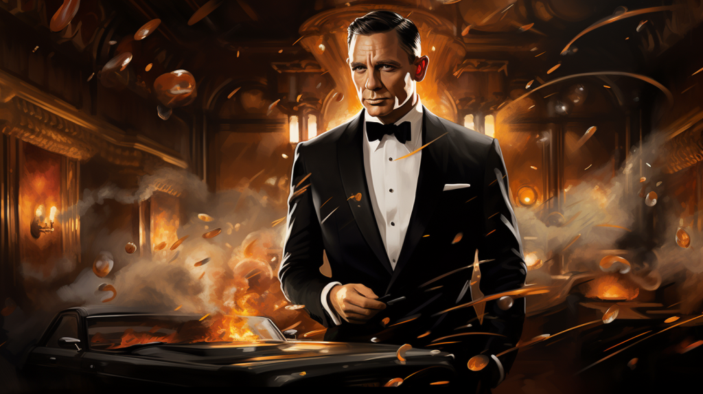 Recreación artística sobre lo que representa en la cultura popular el agente James Bond, más conocido como 007