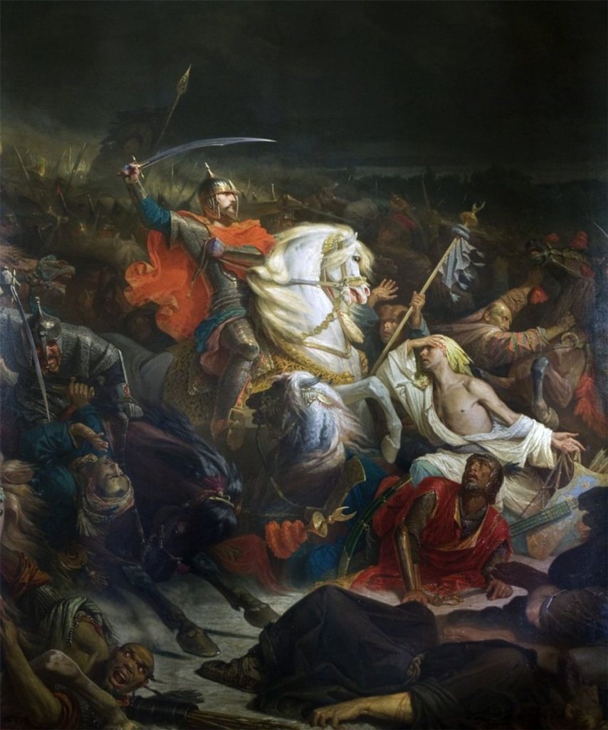 "La batalla de Kulikovo (1849)" una obra del pintor Adolphe Yvon.