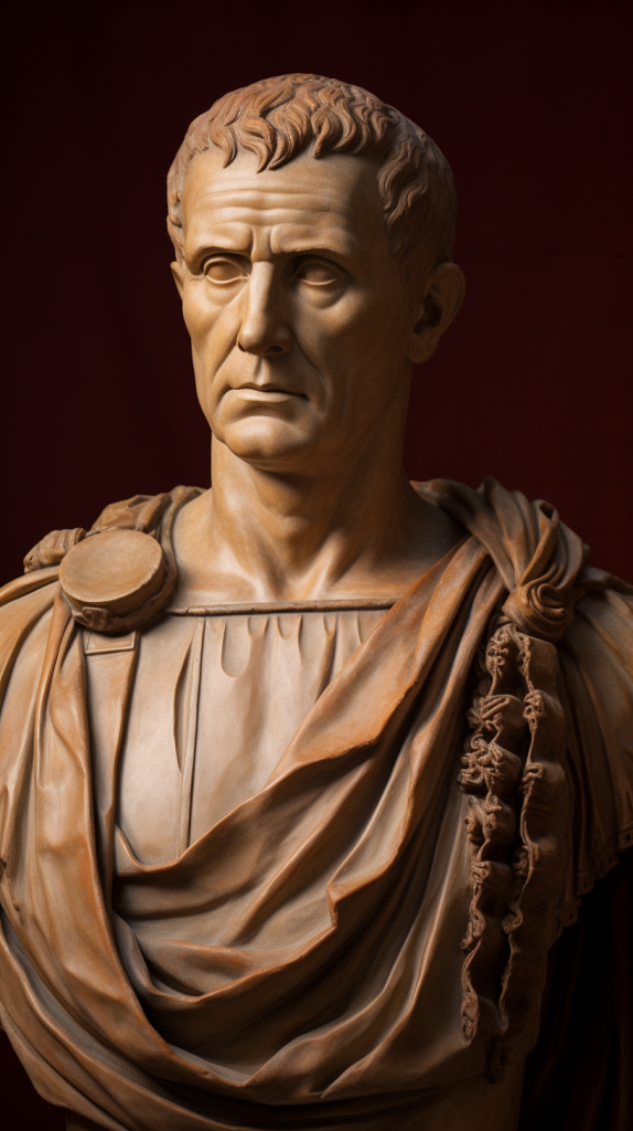 Simulación de una estatua de Julio César