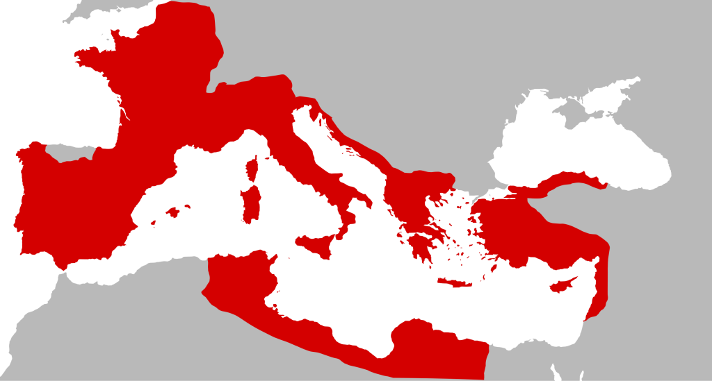 Extensión aproximada de la República Romana