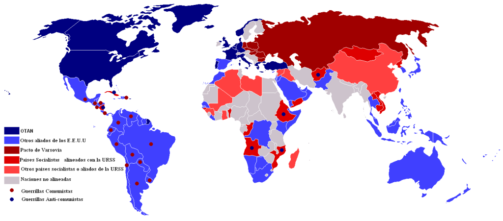 Mapa global de la Guerra Fría, una de las etapas más interesantes de la Historia de Rusia