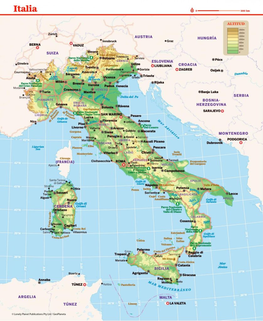 Mapa político de Italia