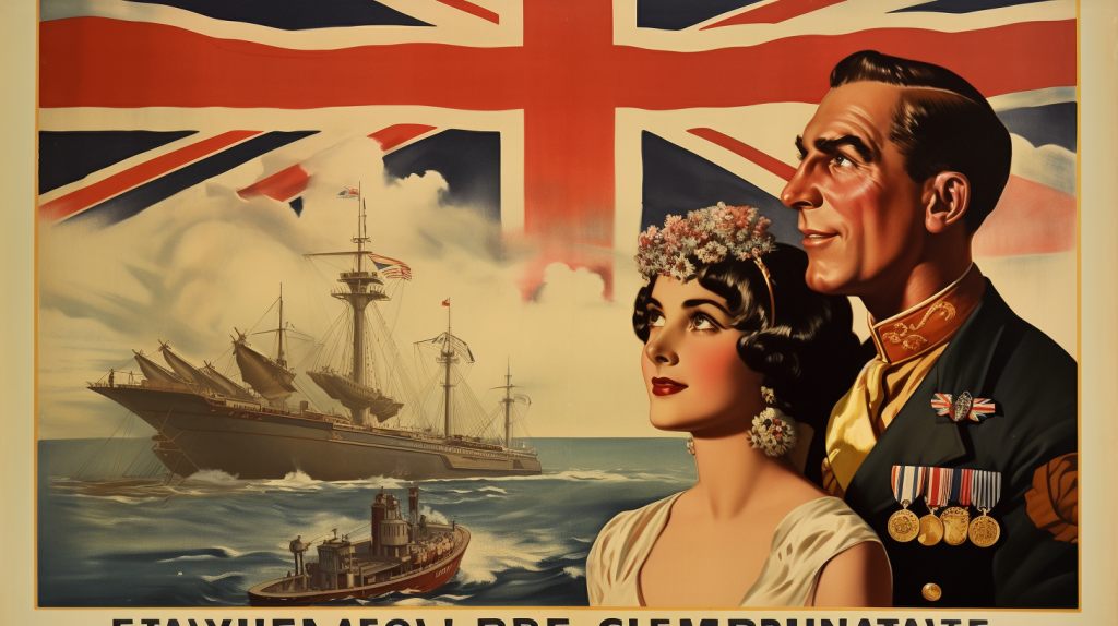 Recreación de propaganda del Imperio Británico
