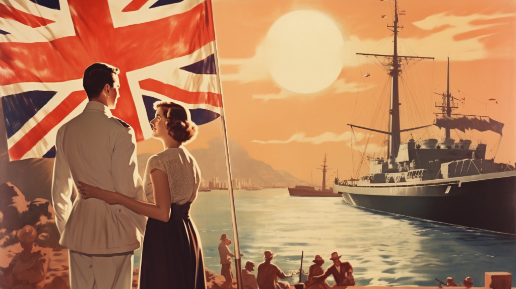 Simulación de propaganda del Imperio Británico en la Segunda Guerra Mundial