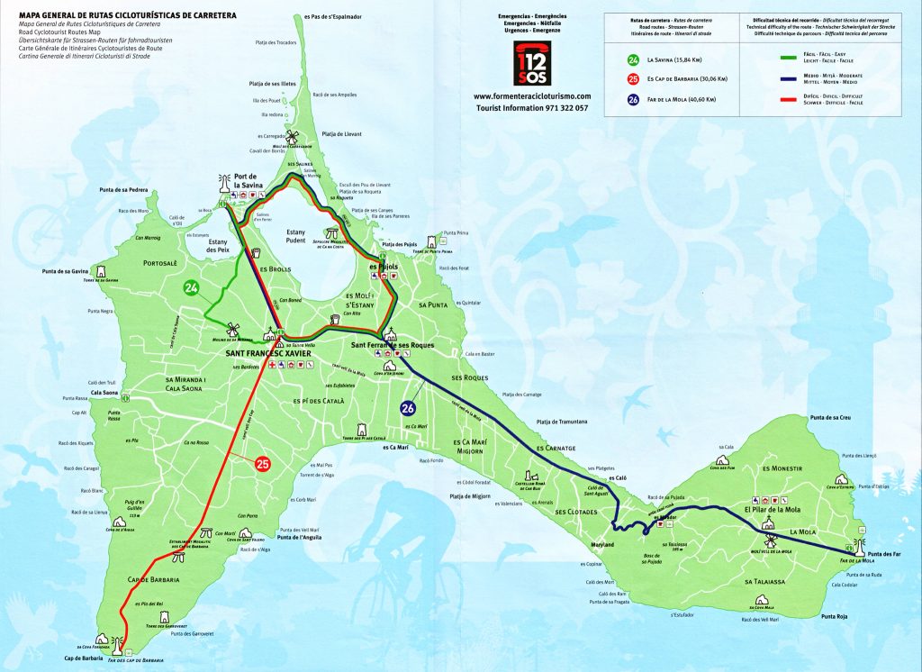 Mapa de Formentera (Formenteracicloturismo)