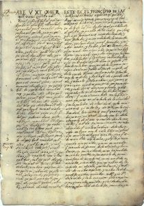 Página del manuscrito del Popol Vuh